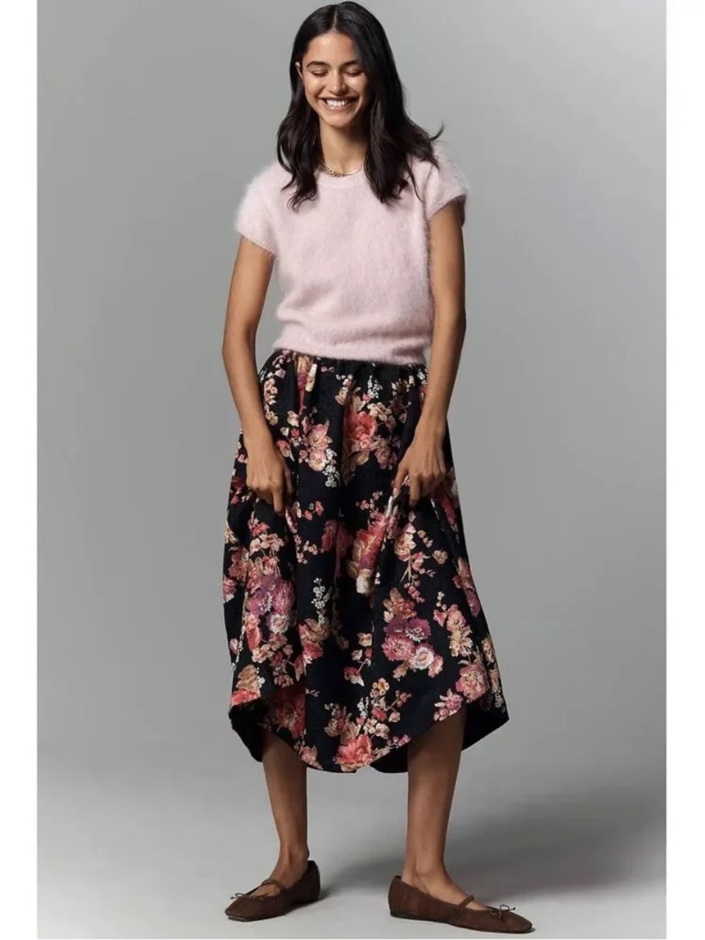 Anthropologie Maeve Jacie Floral Jacquard Midi Skirt NEW - Picture 2 of 12